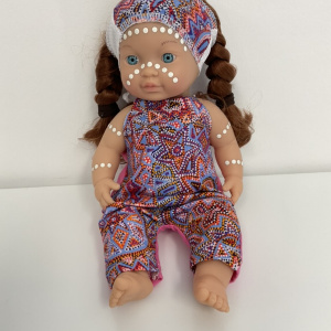 Noongar Yok Doll-Pink and Purple Outfit
