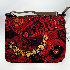 Cross-body Bag, leather trim - Damien and Yilpi Marks